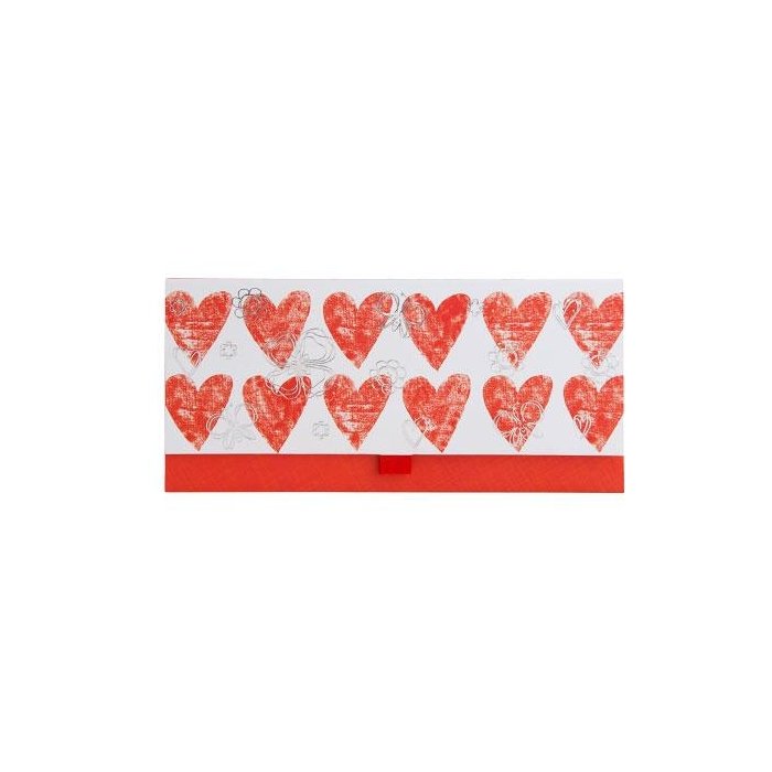Artebene Busta porta soldi Cuori-Rosso-Argento