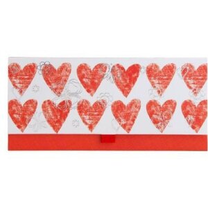 Artebene Busta porta soldi Cuori-Rosso-Argento