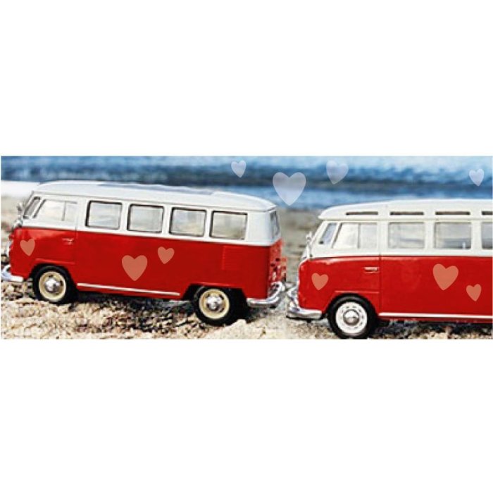 Artebene Scheda Autobus sulla spiaggia-21x8 cm