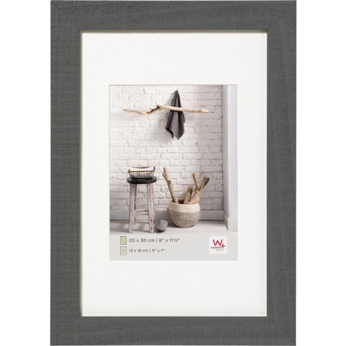 home Walther Cornice di legno grigio 30x45 cm