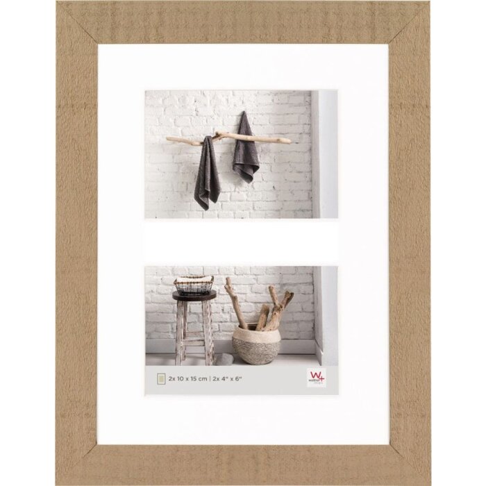 Walther Cornice in legno HOME beige marrone 2 foto 10x15 cm
