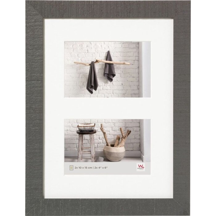 Walther Cornice da galleria in legno Home 2 foto 10x15 cm Grigio