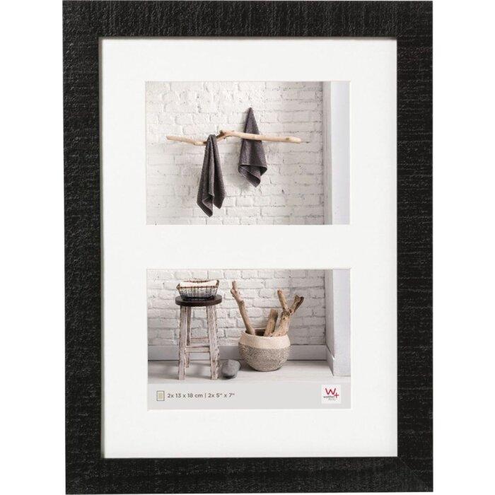 Walther Cornice da galleria in legno HOME nero 2 foto 13x18 cm