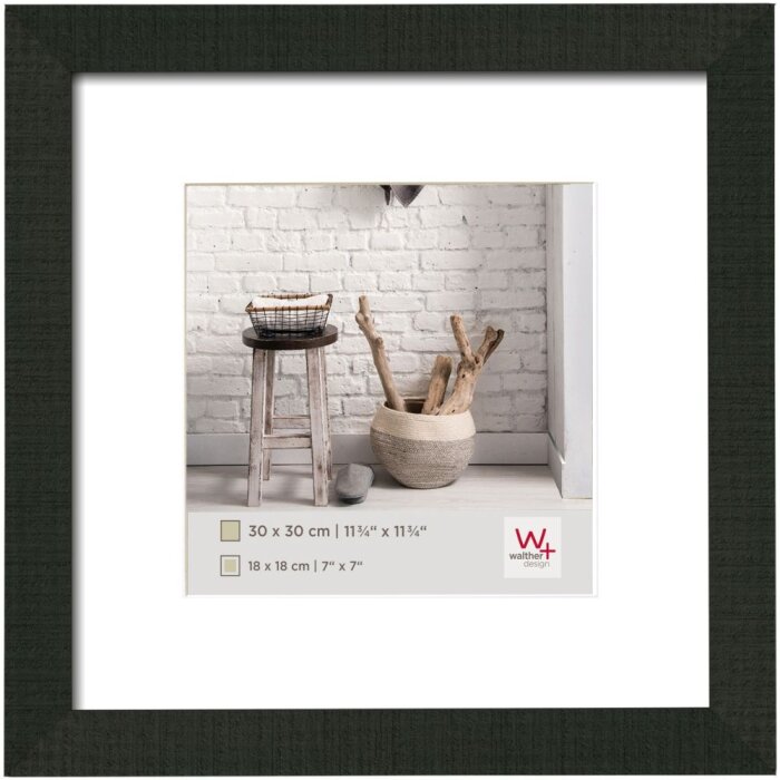 Walther Telaio in legno home 40x40 cm nero con passe-partout per 28x28 cm