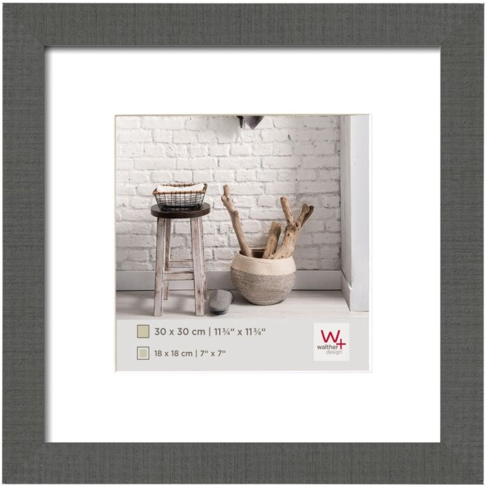 home Walther Cornice di legno 40x40 cm in grigio