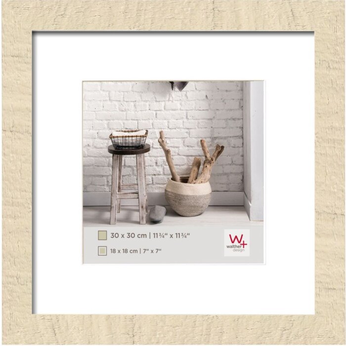 Walther Cornice in legno Home 40x40 cm bianco crema con passe-partout