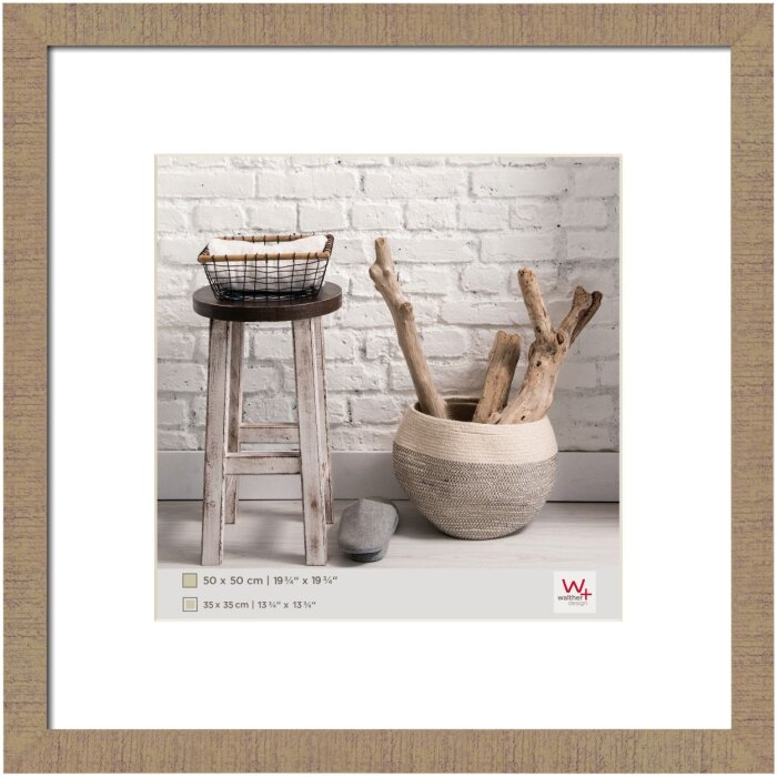 Cornice di legno casa 50x50 cm in beige marrone