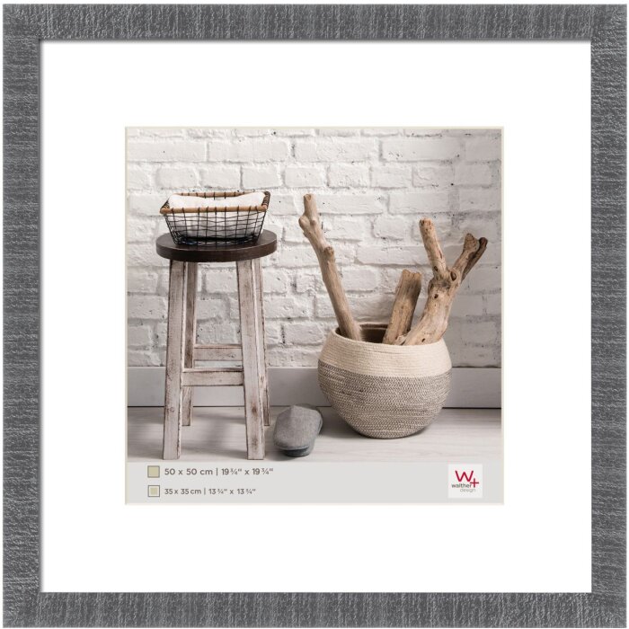 Cornice di legno 50x50 cm casa in grigio