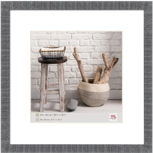 Cornice di legno 50x50 cm casa in grigio