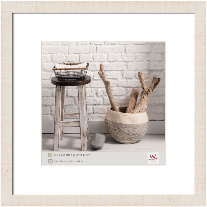 Telaio in legno Walther HOME bianco crema 50x50 cm con passepartout 35x35 cm