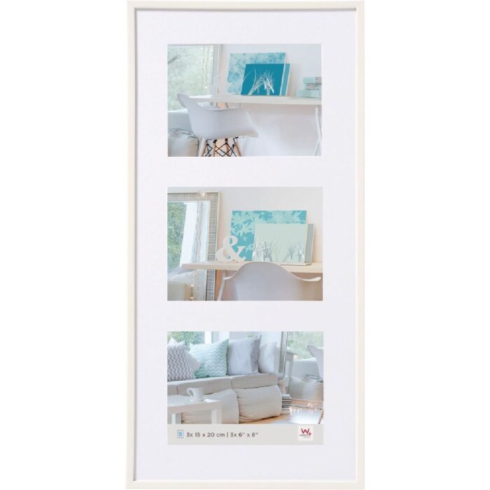 Walther Cornice da galleria in plastica New Lifestyle 3 foto 10x15 cm bianco