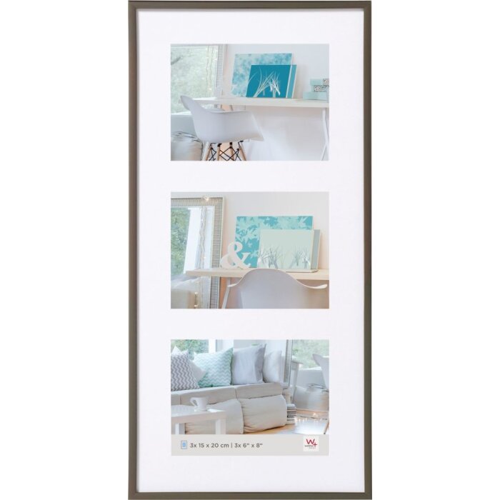 Walther Galleria Cornice New Lifestyle acciaio 3 foto 15x20 cm