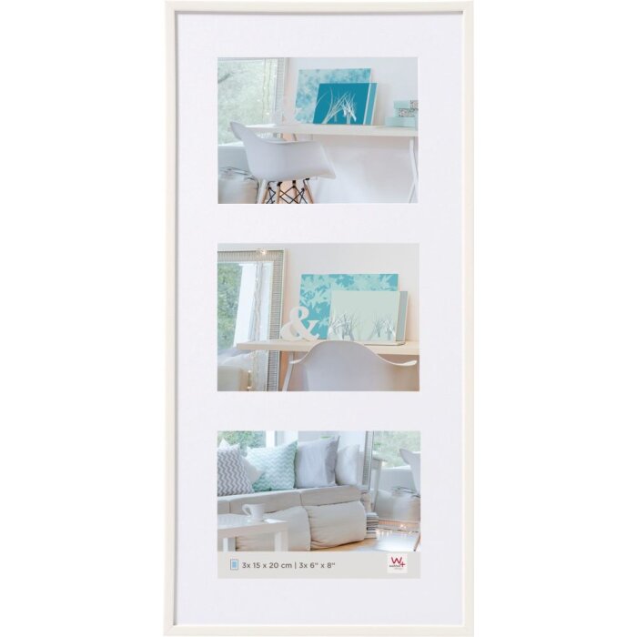Walther Gallery Frame New Lifestyle 3 foto 15x20 bianco (28x59,3 cm)