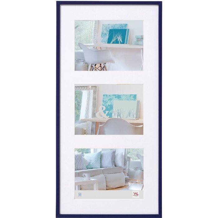 Walther Cornice in plastica New Lifestyle 3 foto 13x18 blu (26,2x51,5 cm)