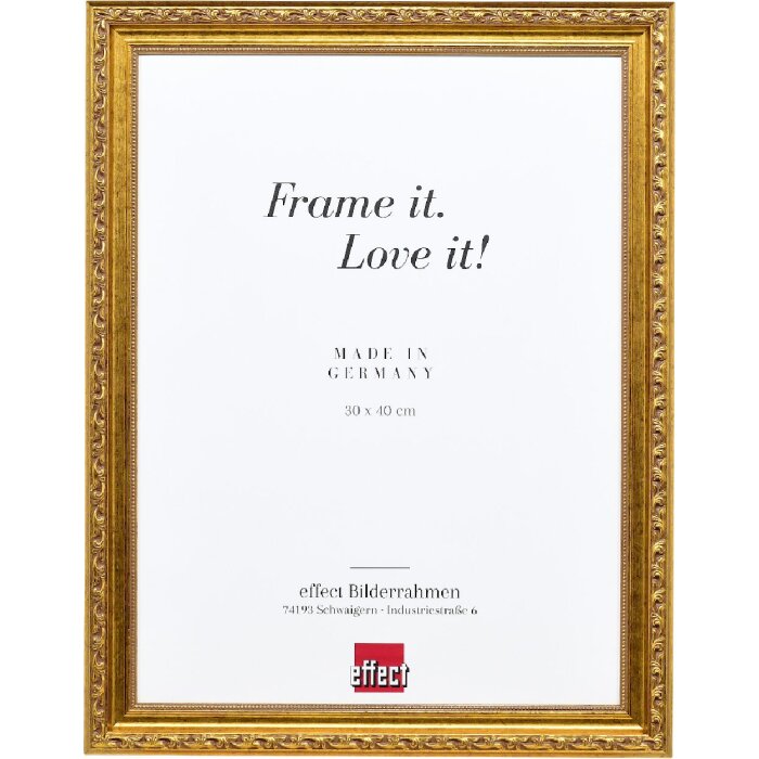 Cornice per foto in legno massello Effect Profilo 37 antikgold 10x10 cm Vetro Chiaro