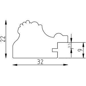 Cornice per foto in legno massello Effect Profilo 37 antikgold 10x10 cm Vetro Chiaro