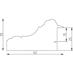 Cornice per foto in legno Profilo 31 con vetro antiriflesso 61x91,5 cm Oro