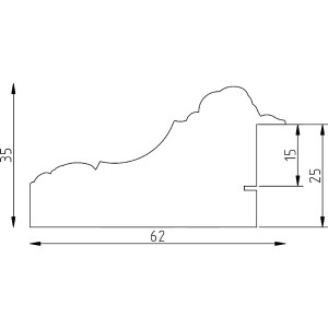 Cornice in legno Effect Profilo 31 Vetro Antiriflesso 45x60 cm oro