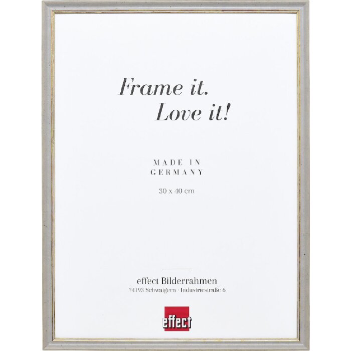 Cornice in legno Effect Profil 25 Grigio 25x50 cm con vetro acrilico