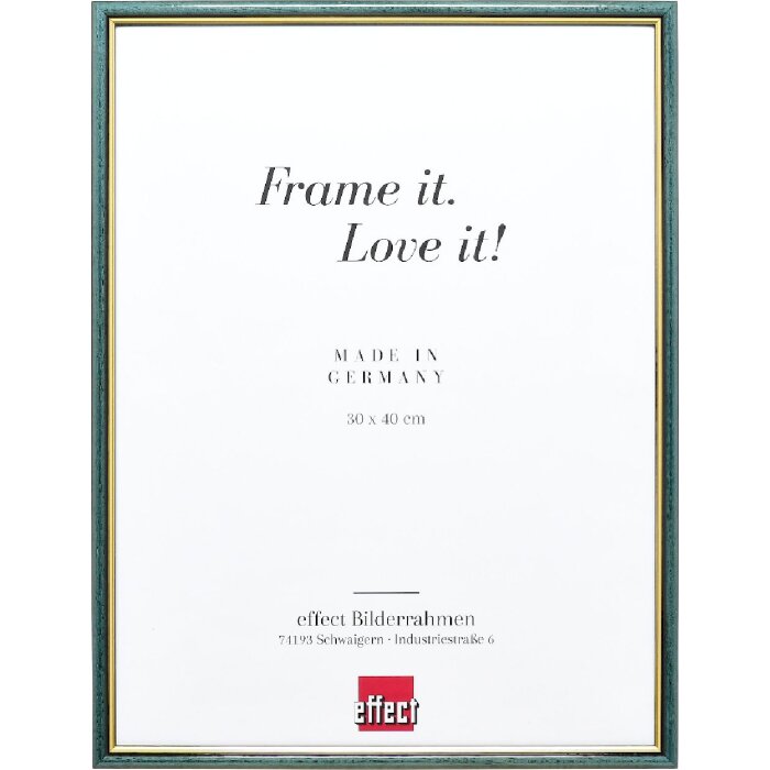 Cornice in legno profilo 23 Effect blu 25x50 cm con vetro da museo