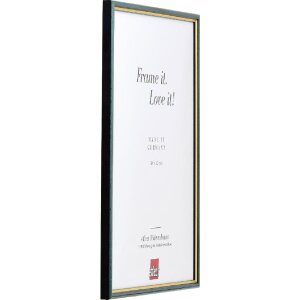 Cornice in legno profilo 23 Effect blu 25x50 cm con vetro da museo