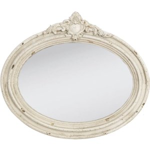 Specchio 61x5x53 cm ovale bianco antico