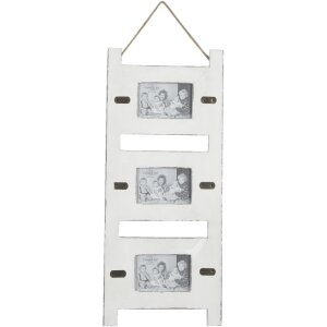 Galleria in legno 3 foto 10x15 cm - 70x30 cm bianco