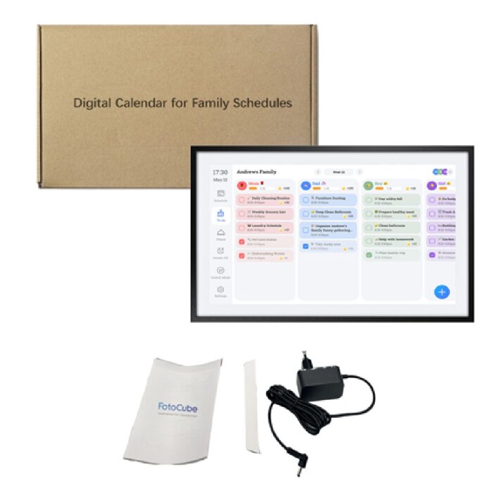 Fotocube PW156-CA Cornice Digitale Nera 15.6 Pollici Touch, Calendario e 32GB