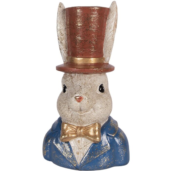 Statua decorativa conica di coniglio Clayre & Eef Beige 17x13x29 cm