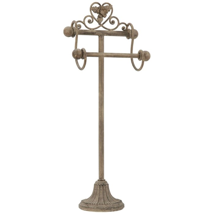 Clayre & Eef W4Y0100 Portarotolo 23x15x59 cm Beige Brown Metallo
