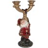 Portacandele di Natale con Babbo Natale Clayre & Eef 17x10x28 cm