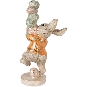 Decorazione con coniglio e gelato Clayre & Eef 6PR6034 Beige Arancio 16x10x28 cm