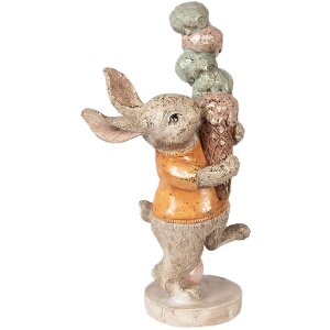 Decorazione con coniglio e gelato Clayre & Eef 6PR6034 Beige Arancio 16x10x28 cm