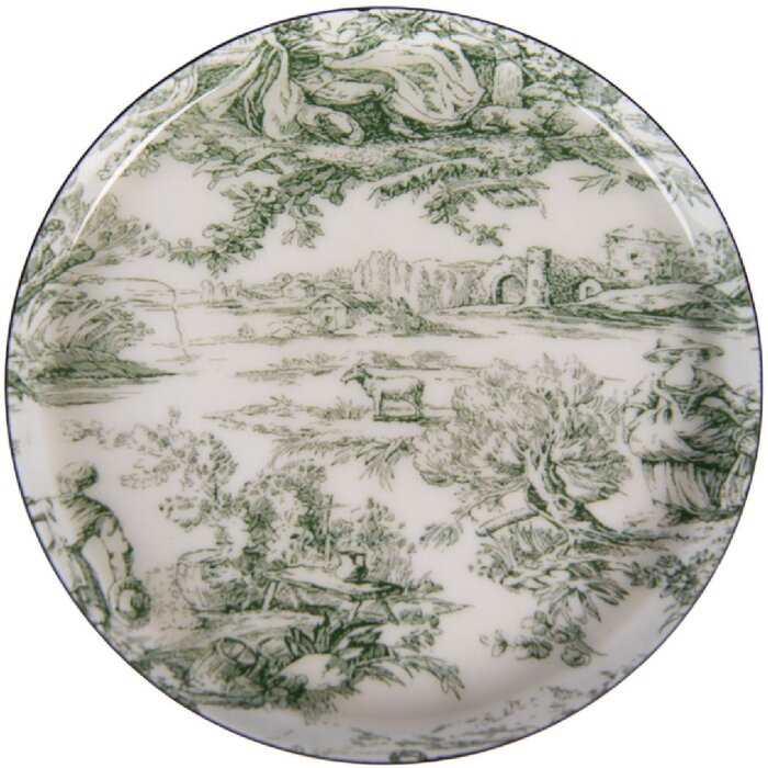 Sottopiatto Clayre & Eef Ø 11 cm x 1 cm Bianco con dettagli verdi