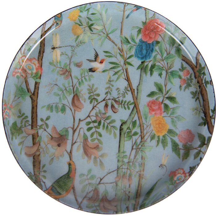 Piattino da tavolo Clayre & Eef 66424 Ø 11 cm Blu-Verde Acciaio-Ceramica