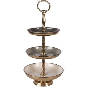 Mensola Clayre & Eef Ø 18x35 cm Beige-Gold 3...