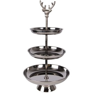Etagere Clayre & Eef 6AL0079 argento Ø 26 cm altezza 48 cm 3 ripiani