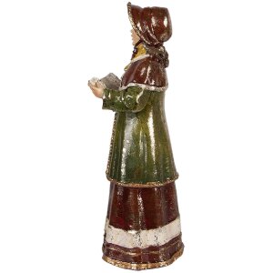 Decorazione da parete di coro natalizio Clayre & Eef 6PR6055 Rosso/Green 13x13x34/11x12x31/13x8x21/8x8x20 cm