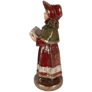 Decorazione da parete di coro natalizio Clayre & Eef 6PR6055 Rosso/Green 13x13x34/11x12x31/13x8x21/8x8x20 cm