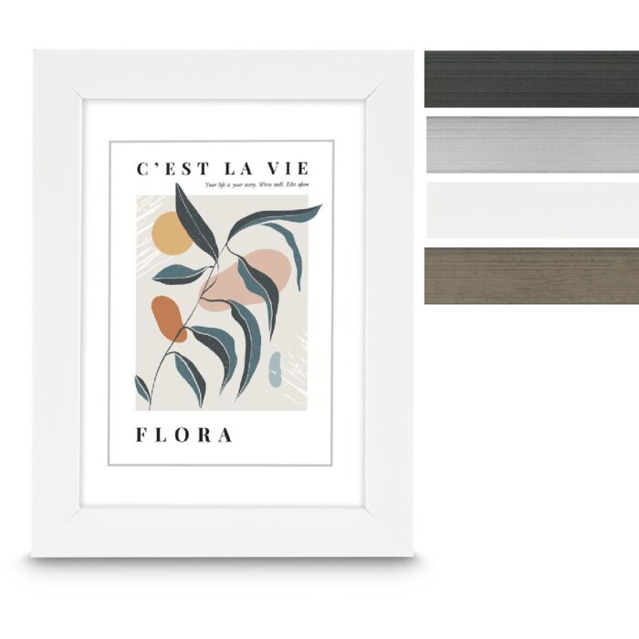 Cornice in plastica Hama Flora 10x15 fino a 30x40 cm con vetro riflettente e sistema di appendaggio