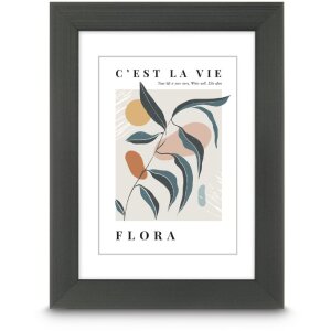 Cornice in plastica Hama Flora 10x15 fino a 30x40 cm con vetro riflettente e sistema di appendaggio