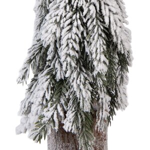 Albero di Natale artificiale Clayre & Eef Ø18x57 cm con effetto neve e fusto in legno