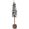 Albero di Natale Artificiale Clayre & Eef 50840 con Neve Ø 10x60 cm Base in Legno