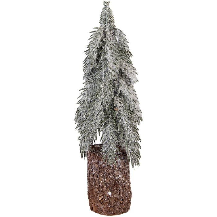 Albero di Natale artificiale Clayre & Eef Verde-Bianco Ø 12x32 cm
