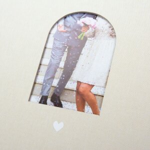 Album matrimonio Goldbuch Herzensmoment Beige 30x31 cm 60 pagine con pergamo e taglio a finestra