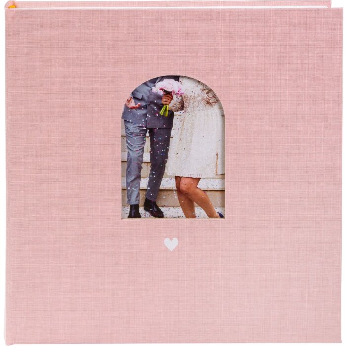 Album da matrimonio Goldbuch Herzensmoment Rosa 30x31 cm 60 pagine con pergamo e finestra incisa