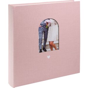 Album da matrimonio Goldbuch Herzensmoment Rosa 30x31 cm 60 pagine con pergamo e finestra incisa