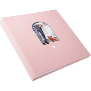 Album da matrimonio Goldbuch Herzensmoment Rosa 30x31 cm 60 pagine con pergamo e finestra incisa