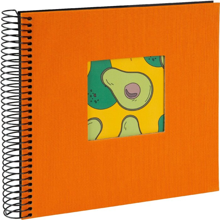 Album a spirale Goldbuch Bella Vista Sun Orange 20x20 cm 40 pagine nere con apertura quadrata