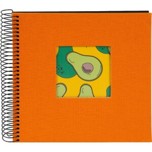Album a spirale Goldbuch Bella Vista Sun Orange 20x20 cm 40 pagine nere con apertura quadrata